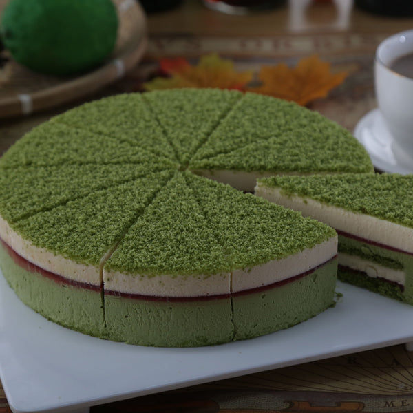 8" Earl Matcha & Raspberry Mousse Cake